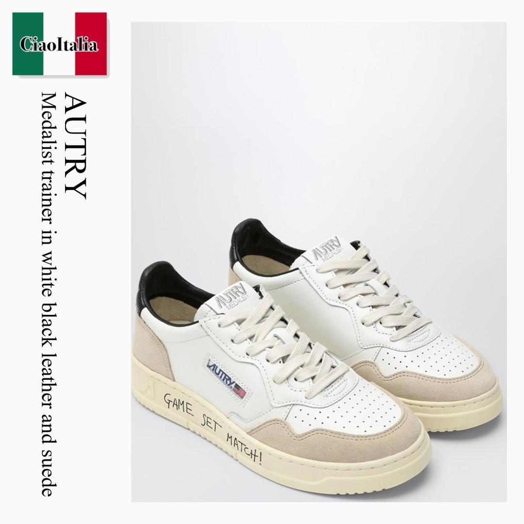 【寸法押さえる・店卸し資産境界線・早め者制覇！】 オートリー / Autry Medalist Trainer In White Black Leather And Suede / AULWMA04 / AULWMA04 MA04 / AULWMA04MA04 / スニーカー