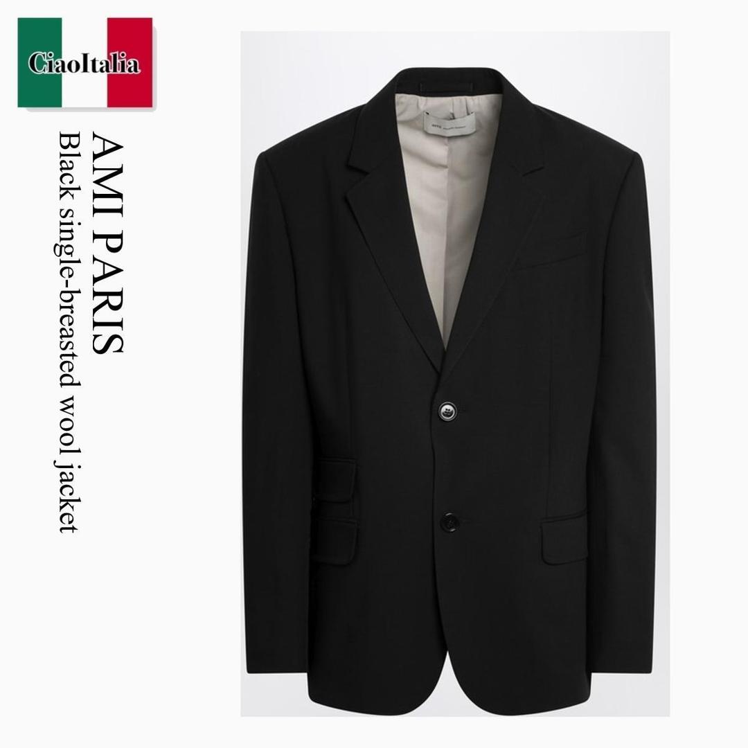 【数量限定・在庫限り・早い者勝ち!】 アミアレクサンドルマテュッシ / Ami Paris Black Single-Breasted Wool Jacket / HBV763WV0194 / HBV763WV0194 001 / HBV763WV0194001 / ジャケットその他|Ciao Italia