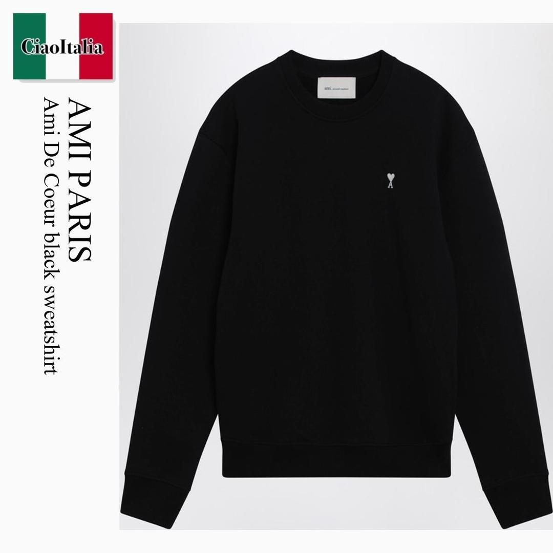 【数量限定・在庫限り・早い者勝ち！】 アミアレクサンドルマテュッシ / Ami Paris Ami De Coeur Black Sweatshirt / HSW763730 / HSW763730 045 / HSW763730045 / スウェット・トレーナー