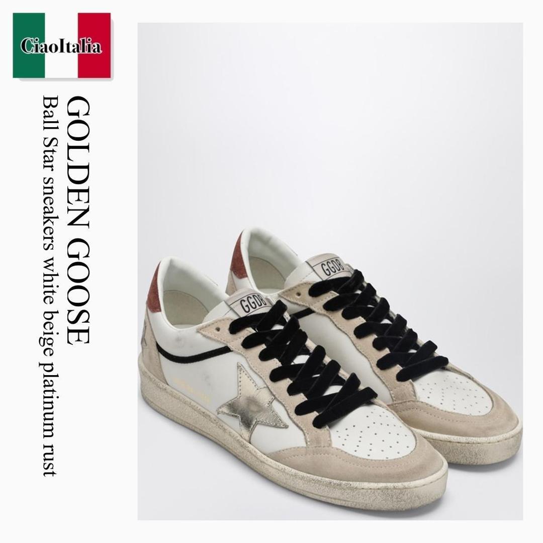 【数量限定・在庫限り・早い者勝ち！】 ゴールデングース / Golden Goose Ball Star Sneakers White Beige Platinum Rust / GWF00746 F008146 / GWF00746 F008146 83252 / GWF00746F00814683252 / スニーカー