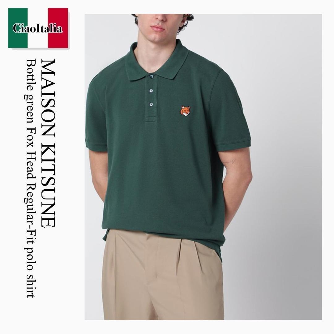 【数量限定・在庫限り・早い者勝ち！】 メゾン キツネ / Maison Kitsune Bottle Green Fox Head Regular-Fit Polo Shirt / PM00209KP0002 / PM00209KP0002 P399 / PM00209KP0002P399 / ポロシャツ