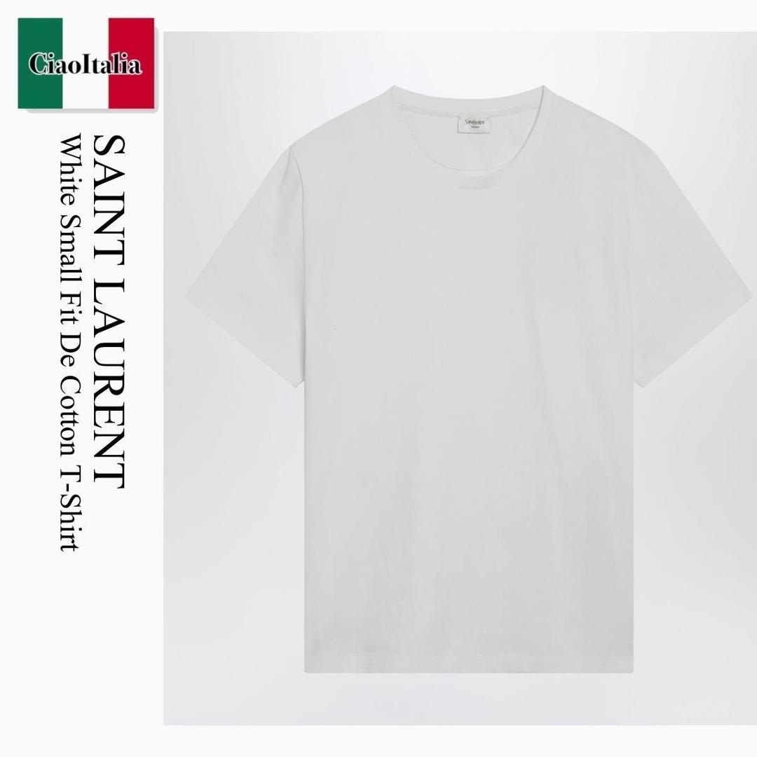 【数量限定・在庫限り・早い者勝ち！】 サンローラン / Saint Laurent White Small Fit De Cotton T-Shirt / 861693 Y38AK / 861693 Y38AK 9538 / 861693Y38AK9538 / Tシャツ・カットソー｜Ciao Italia