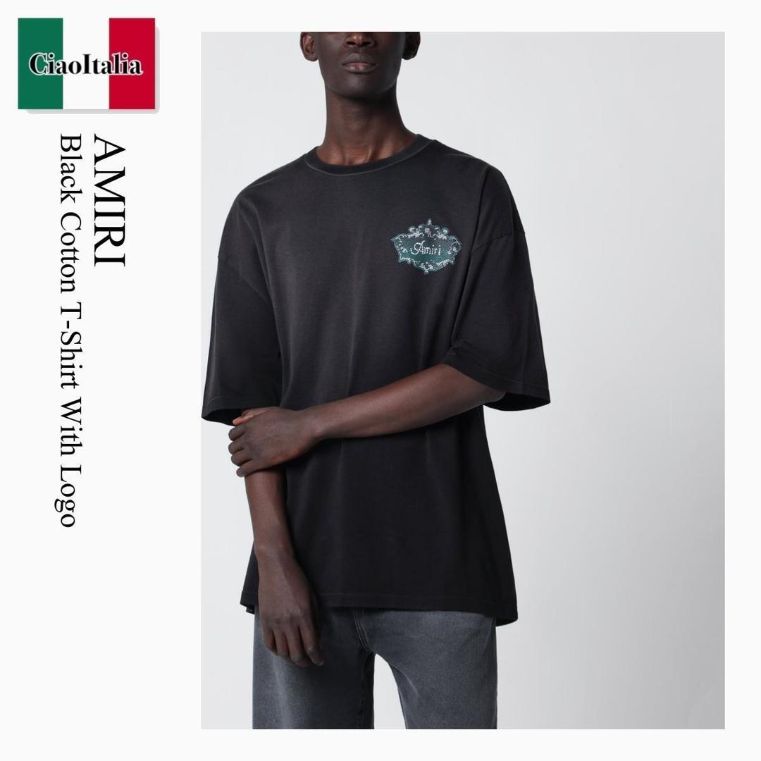 【数量限定・在庫限り・早い者勝ち！】 アミリ / Amiri Black Cotton T-Shirt With Logo / AMTOJR1058CO / AMTOJR1058CO 001 / AMTOJR1058CO001 / Tシャツ・カットソー