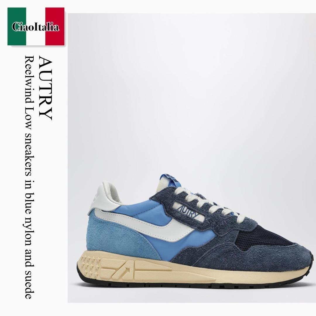 【寸法押さえる・店卸し資産境界線・早め者制覇！】 オートリー / Autry Reelwind Low Sneakers In Blue Nylon And Suede / WWLM3T03 / WWLM3T03 3T03 / WWLM3T033T03 / スニーカー
