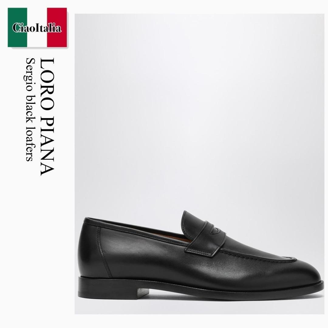 【数量限定・在庫限り・早い者勝ち！】 ロロ・ピアーナ / Loro Piana Sergio Black Loafers / FAP5428 / FAP5428 8000 / FAP54288000 / ローファー・オックスフォード