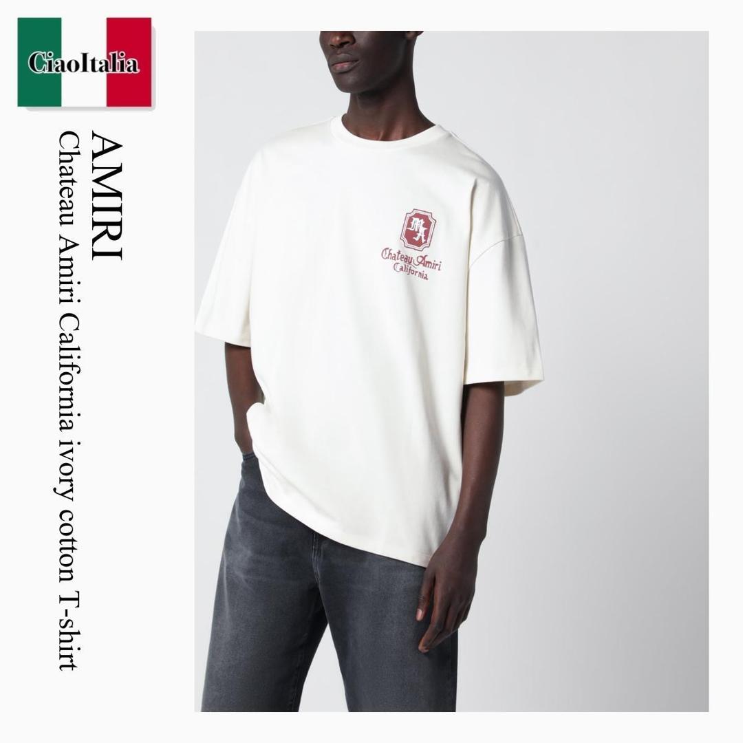 【数量限定・在庫限り・早い者勝ち！】 アミリ / Amiri Chateau Amiri California Ivory Cotton T-Shirt / AMTOJR1062CO / AMTOJR1062CO 127 / AMTOJR1062CO127 / Tシャツ・カットソー