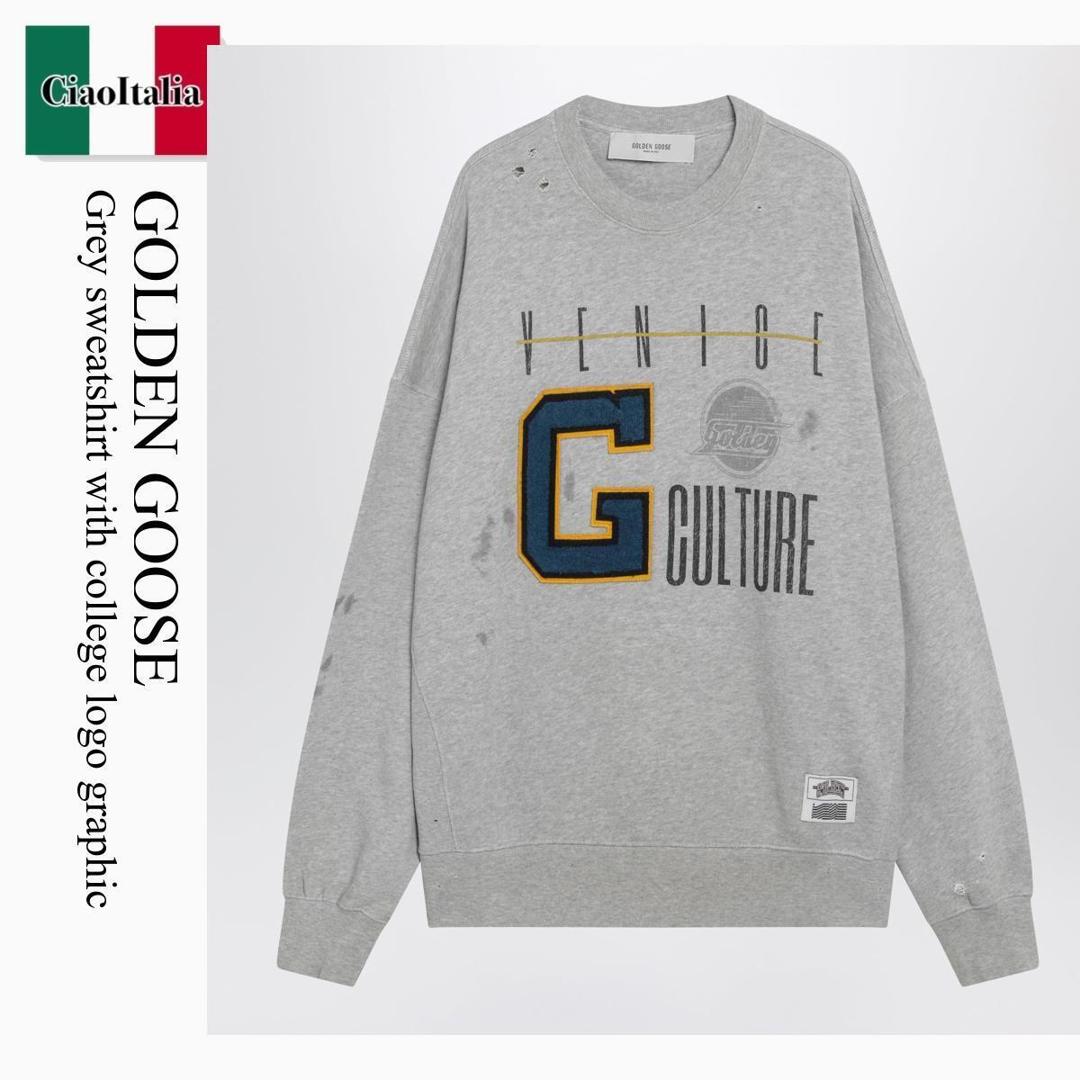 【数量限定・在庫限り・早い者勝ち！】 ゴールデングース / Golden Goose Grey Sweatshirt With College Logo Graphic / GUP02175 P002409 / GUP02175 P002409 60513 / GUP02175P00240960513 / スウェット・トレーナー