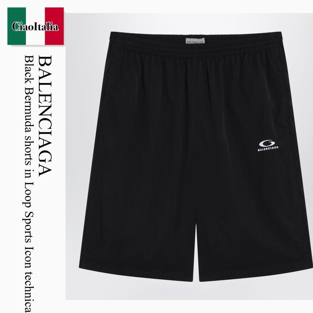 【数量限定・在庫限り・早い者勝ち！】 バレンシアガ / Balenciaga Black Bermuda Shorts In Loop Sports Icon Technica / 866539 TUO05 / 866539 TUO05 1000 / 866539TUO051000 / ハーフ・ショートパンツ