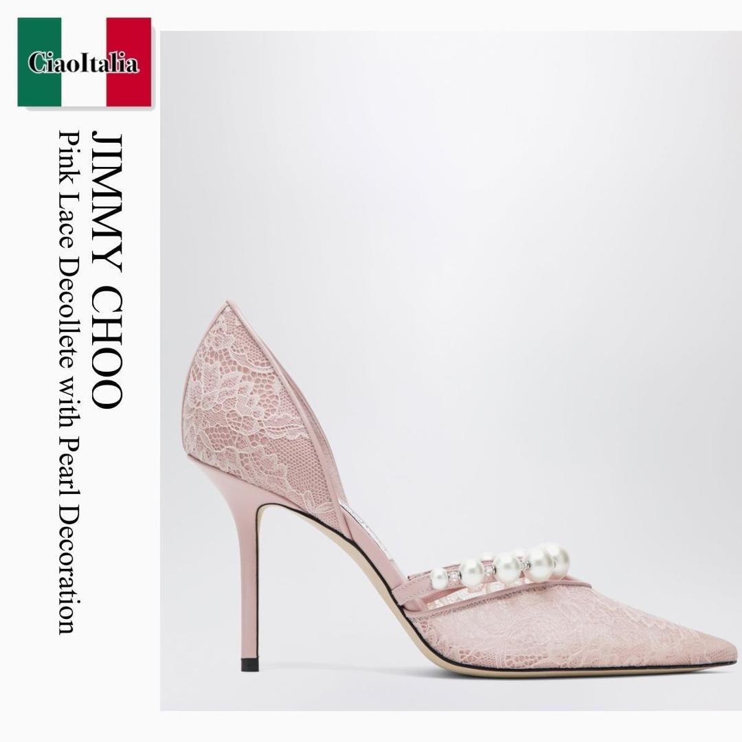 【数量限定・在庫限り・早い者勝ち！】 ジミーチュウ / Jimmy Choo Pink Lace Decollete With Pearl Decoration / AURELIE85DRJ / AURELIE85DRJ 112902 / AURELIE85DRJ112902 / パンプス｜Ciao Italia