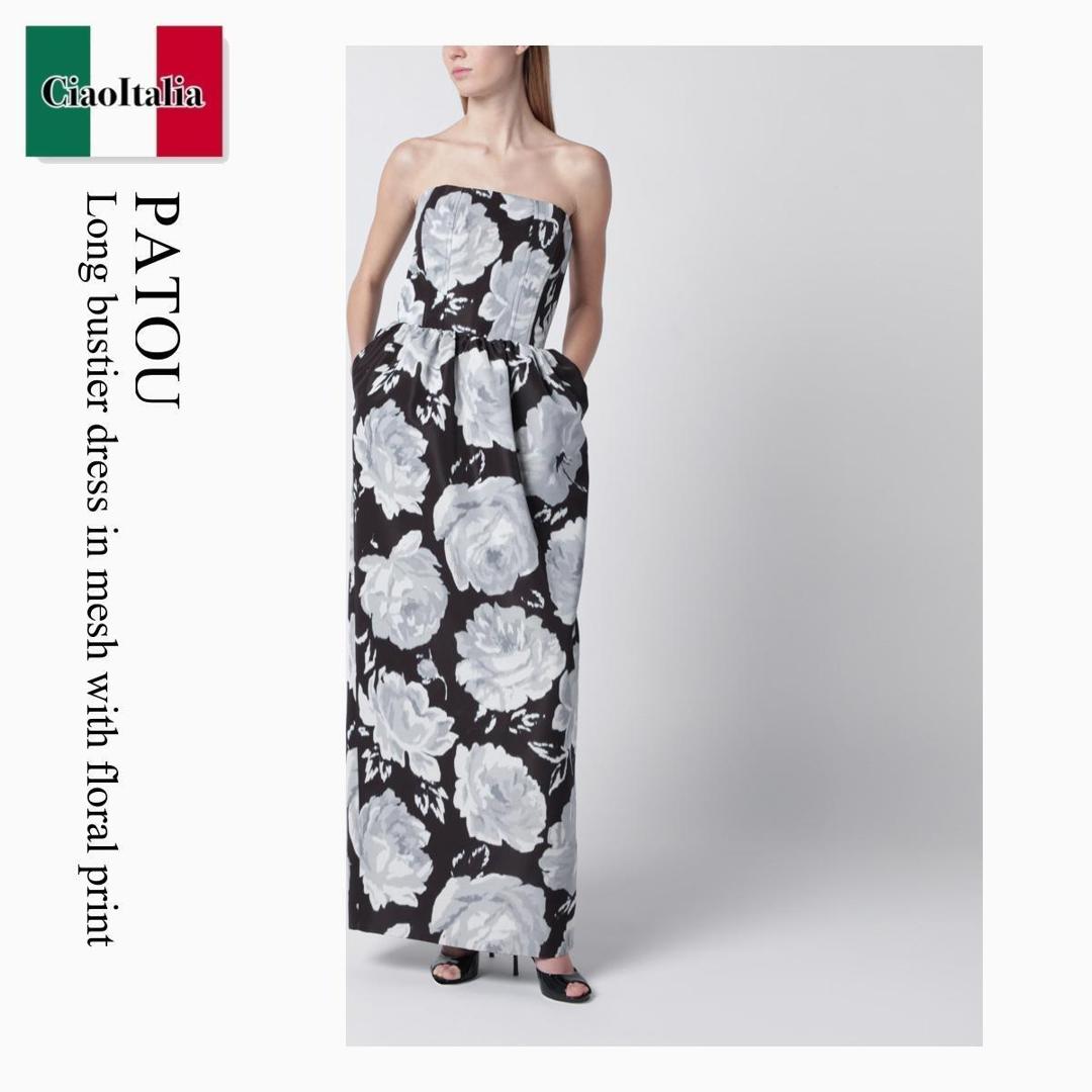 【物量制限事項・店卸し資産極限点・早め者制覇！】 パトゥ / Patou Long Bustier Dress In Mesh With Floral Print / DR2510246 / DR2510246 5966 / DR25102465966 / 衣裳