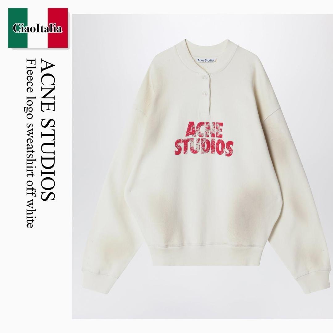【数量限定・在庫限り・早い者勝ち!】 アクネストゥディオス / Acne Studios Fleece Logo Sweatshirt Off White / AI0181 / AI0181 AEG / AI0181AEG / スウェット・トレーナー