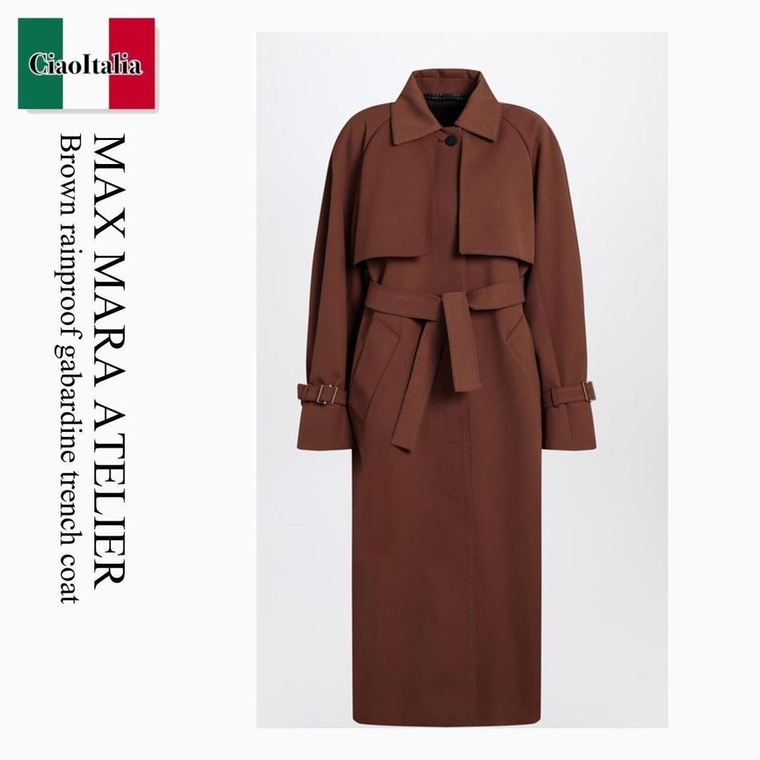 【量目押さえる・店卸し資産極限点・早め者制勝！】 マックスマーラ / Max Mara Atelier Brown Rainproof Gabardine Trench Coat / COSIMO / COSIMO 003 / COSIMO003 / トレンチコート