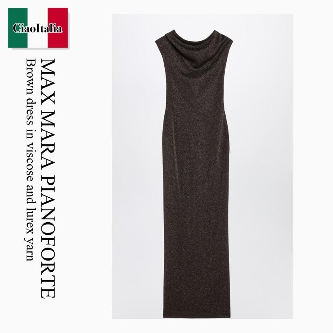 【量目制限事項・店卸し資産区分線・早め者戦勝！】 マックスマーラ / Max Mara Pianoforte Brown Dress / ESCHIMO / ESCHIMO 001 / ESCHIMO001 / 衣装 ドレス-レディースファッション