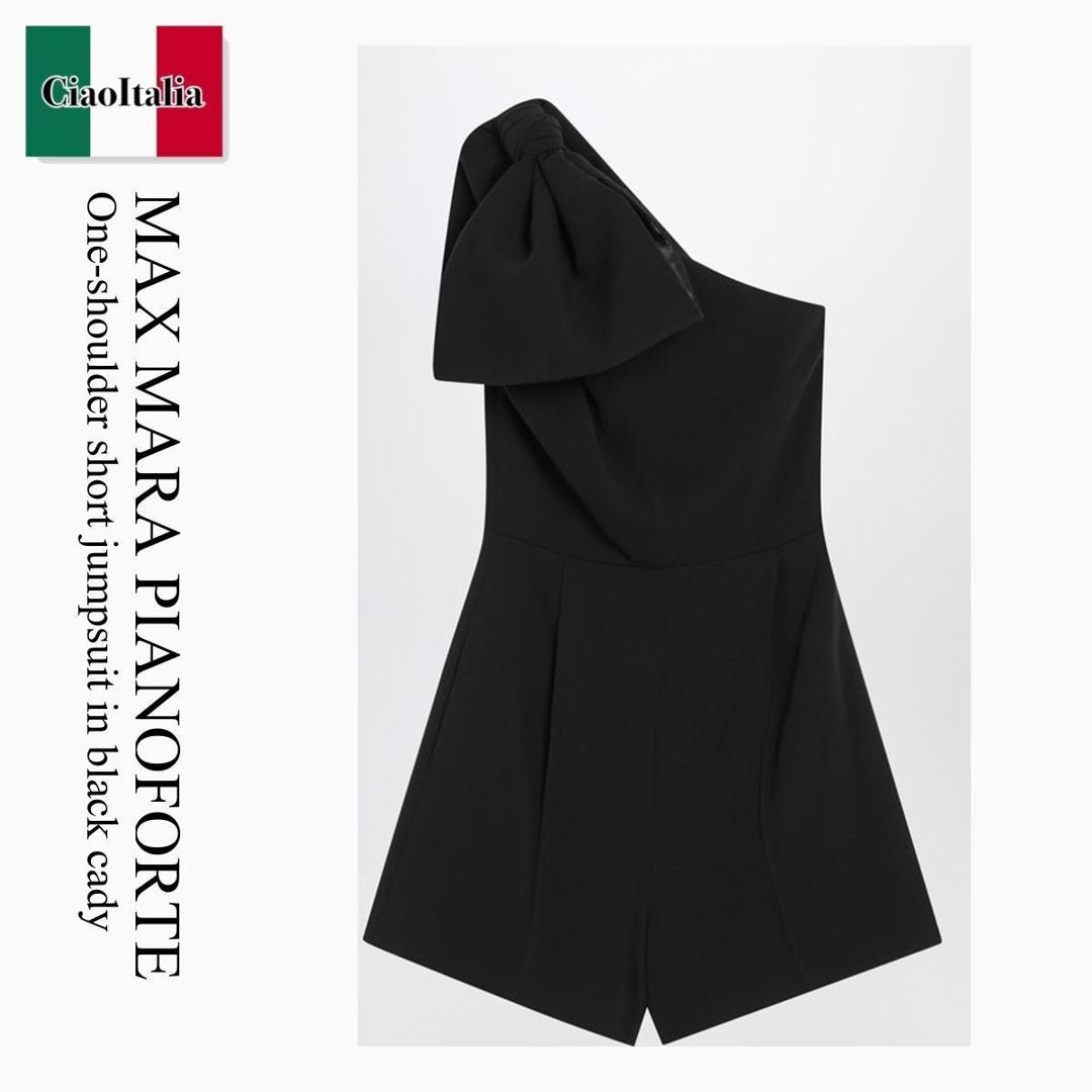 【量目押さえる・店卸し資産極限点・早め者制勝！】 マックスマーラ / Max Mara Pianoforte One-Shoulder Short Jumpsuit In Black Cad / TEANO / TEANO 015 / TEANO015 / 衣装