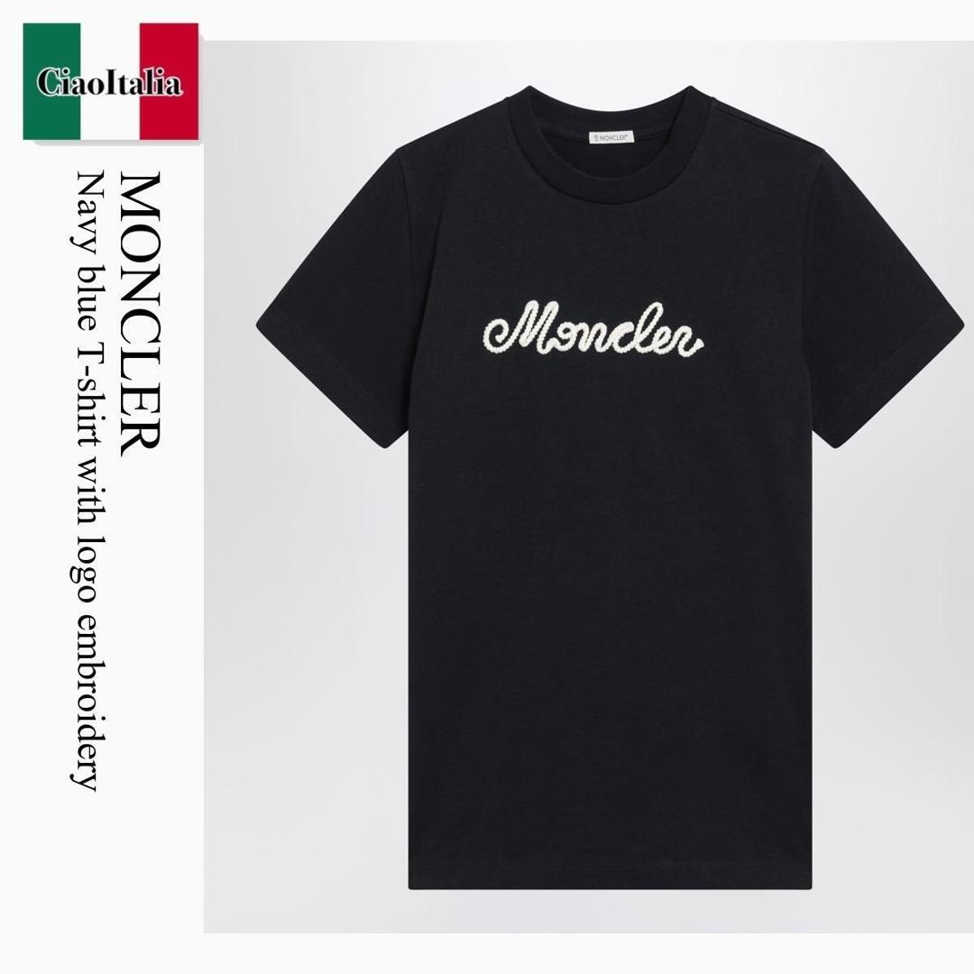 【数量限定・在庫限り・早い者勝ち！】 モンクレール / Moncler Navy Blue T-Shirt With Logo Embroidery / 8C000 742 / 8C000 5189AUG 742 / 8C0005189AUG742 / Tシャツ・カットソー