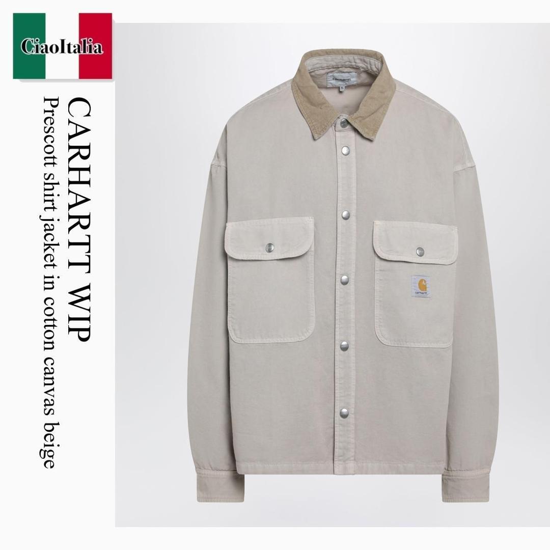 【数量限定・在庫限り・早い者勝ち！】 カーハート / Carhartt Wip Prescott Shirt Jacket In Cotton Canvas Beige / I036484 / I036484 3VYGD / I0364843VYGD / ブルゾン