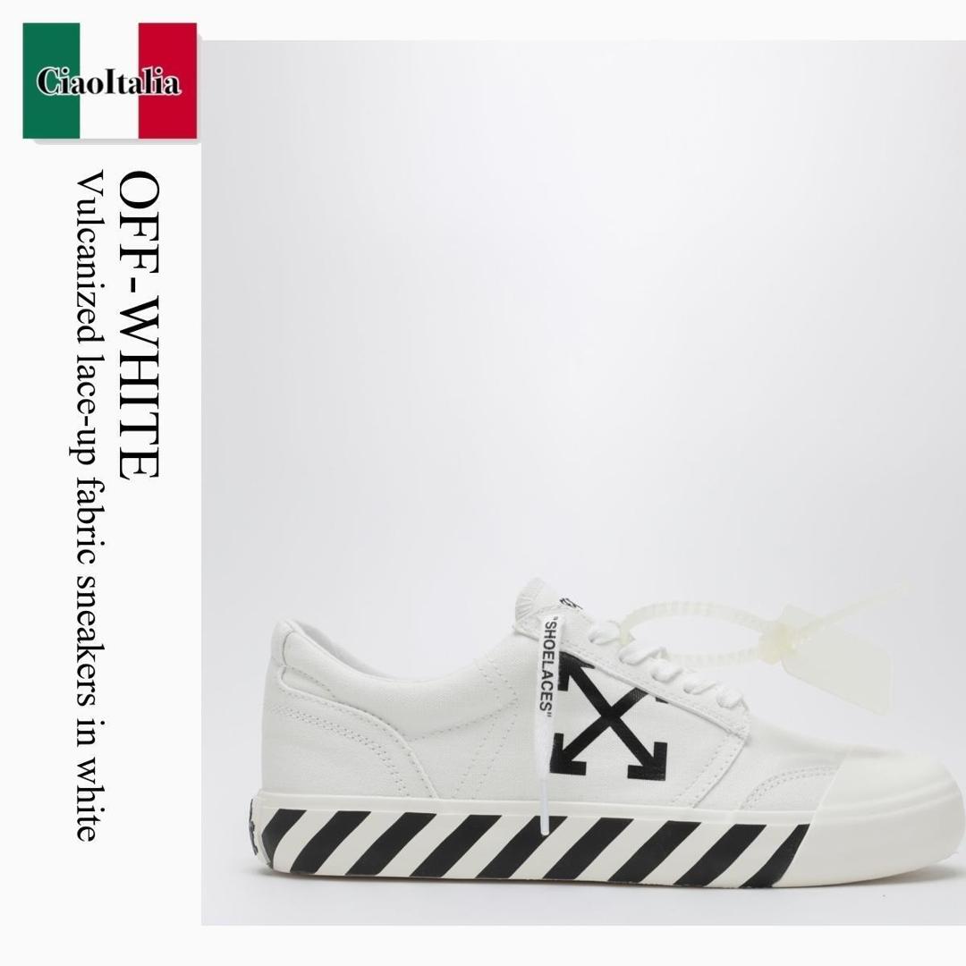 【数量限定・在庫限り・早い者勝ち！】 オフホワイト / Off-White Vulcanized Lace-Up Fabric Sneakers In White / OMIA2APC99FAB001 / OMIA2APC99FAB001 0110 / OMIA2APC99FAB0010110 / スニーカー