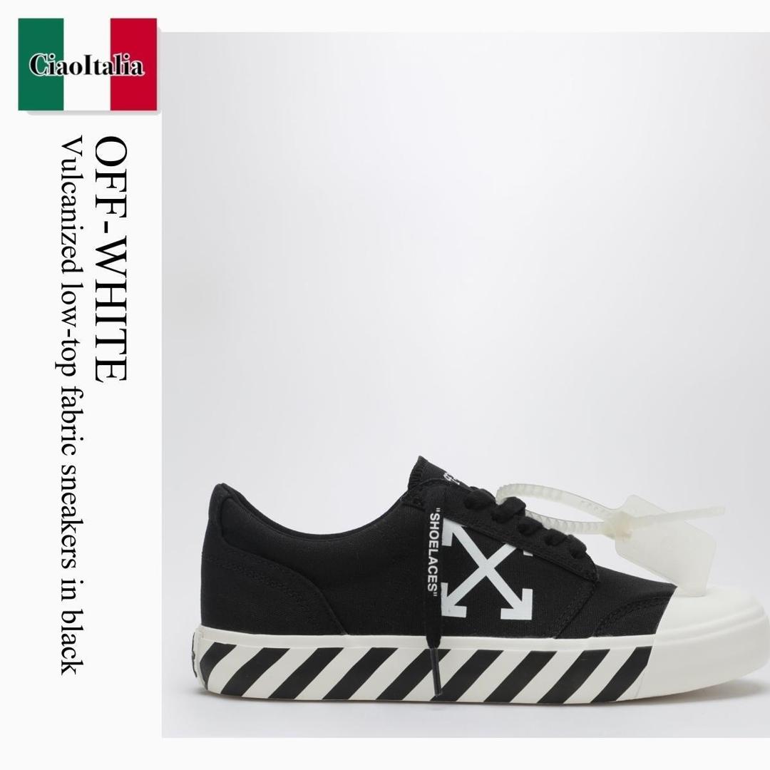 【寸法押さえる・店卸し資産境界線・早め者制覇！】 象牙色 / Off-White Vulcanized Low-Top Fabric Sneakers In Black / OMIA2APC99FAB001 / OMIA2APC99FAB001 1001 / OMIA2APC99FAB0011001 / スニーカー