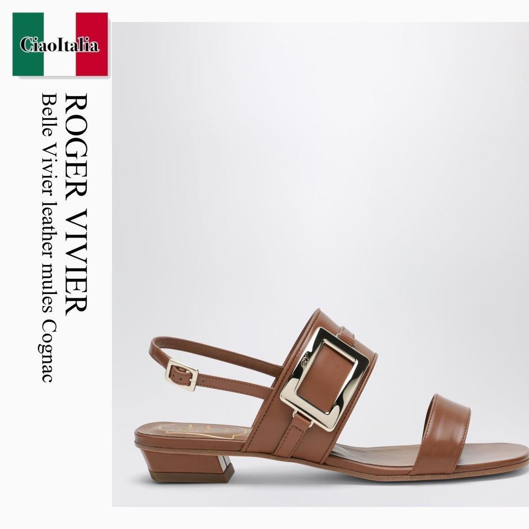 【分量制限事項・店卸し資産区分け・早め者白星！】 ロジェ・ヴィヴィエ / Roger Vivier Belle Vivier Leather Mules Cognac / RVW81644930BSS / RVW81644930BSS S018 / RVW81644930BSSS018 / サンダル・ミュール