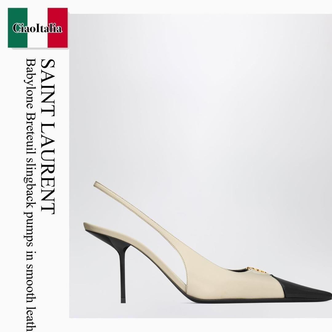 【数量限定・在庫限り・早い者勝ち！】 サンローラン / Saint Laurent Babylone Breteuil Slingback Pumps / 858966 AAESX / 858966 AAESX 9204 / 858966AAESX9204 / パンプス