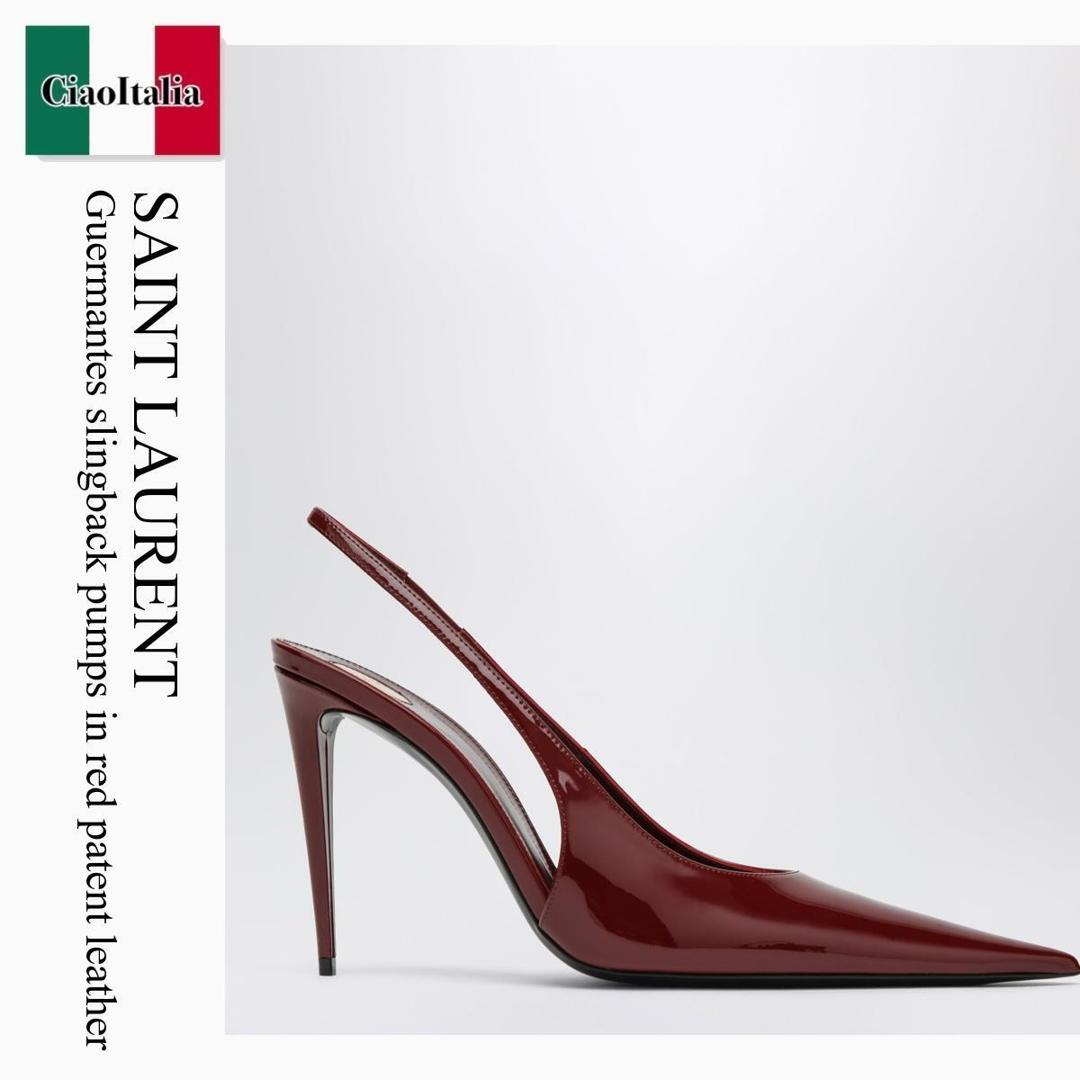【物量制限事項・店卸し資産極限点・早め者制覇！】 サンローラン / Saint Laurent Guermantes Slingback Pumps In Red Patent Leath / 870505 1TVAN / 870505 1TVAN 6206 / 8705051TVAN6206 / サンダル・ミュール