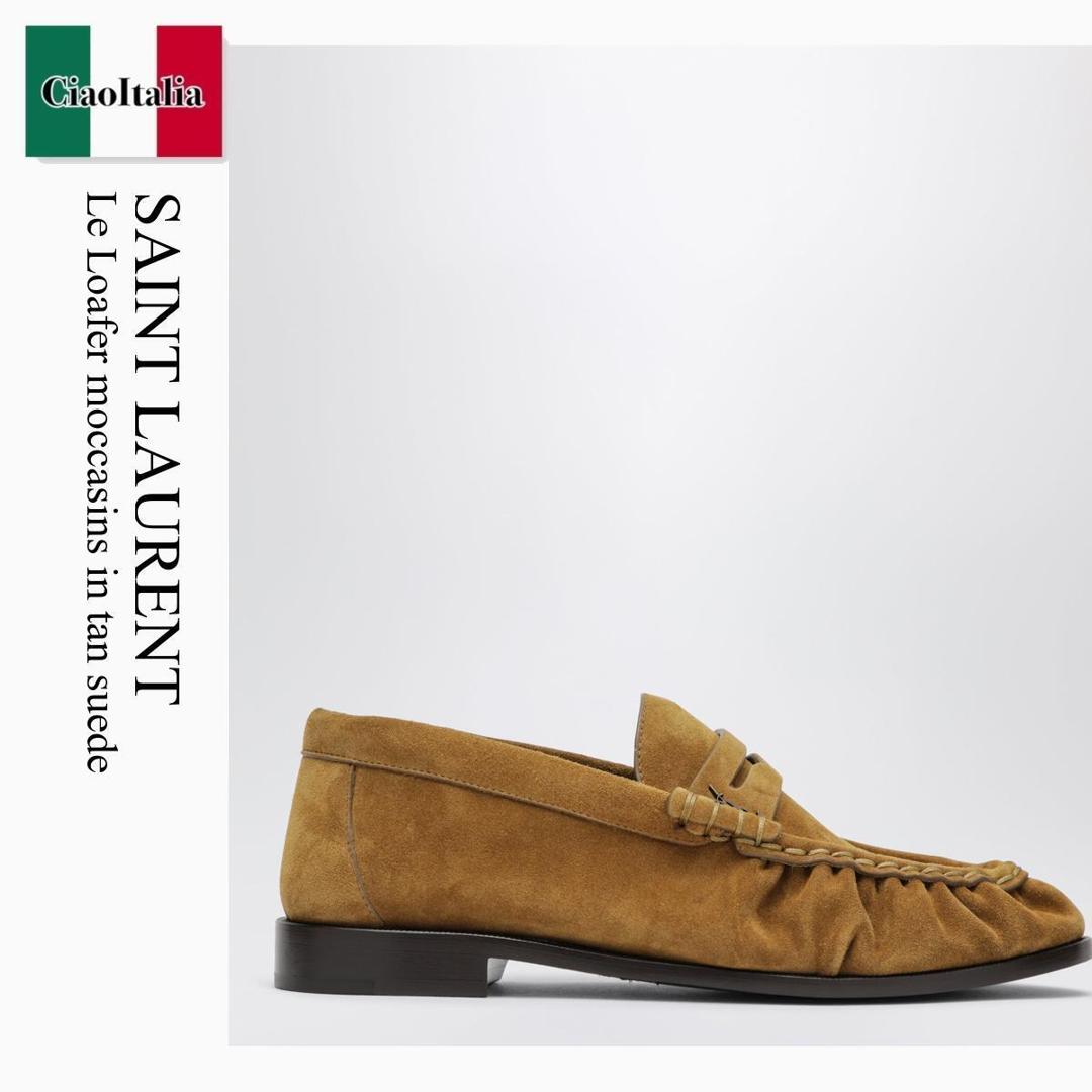 【数量限定・在庫限り・早い者勝ち！】 サンローラン / Saint Laurent Le Loafer Moccasins In Tan Suede / 818908 2W5AC / 818908 2W5AC 9808 / 8189082W5AC9808 / ローファー・オックスフォード