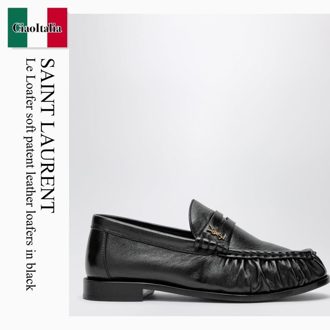 【数量限定・在庫限り・早い者勝ち!】 サンローラン / Saint Laurent Le Loafer Soft Patent Leather Loafers In Black / 818908 AA00K / 818908 AA00K 1000 / 818908AA00K1000 / ローファー・オックスフォード