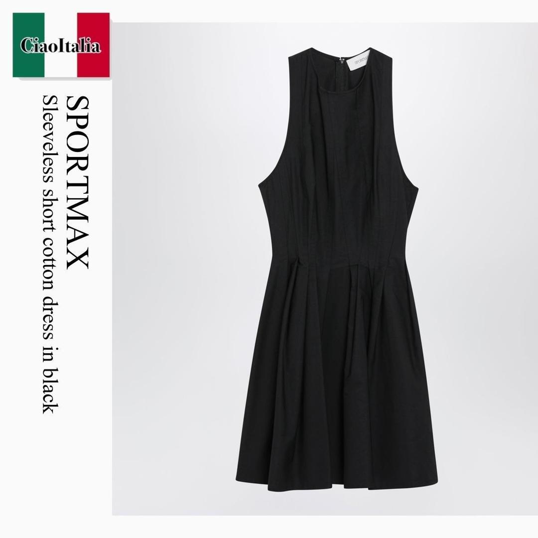 【数量限定・在庫限り・早い者勝ち！】 スポーツマックス / Sportmax Sleeveless Short Cotton Dress In Black / SPXARA / SPXARA 005 / SPXARA005 / ワンピース