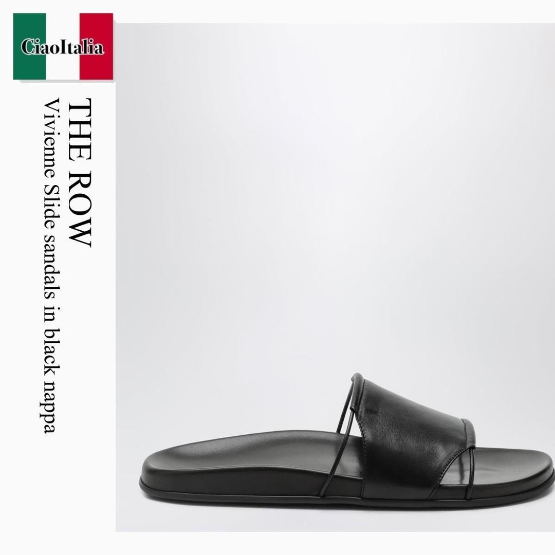 【物量制限事項・店卸し資産極限点・早め者制覇！】 ザ・ロウ / The Row Vivienne Slide Sandals In Black Nappa / F1792SN65 / F1792SN65 BLK / F1792SN65BLK / サンダル・ミュール