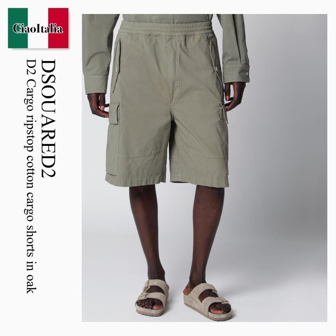 【量目押さえる・店卸し資産極限点・早め者制勝！】 ディースクエアード / Dsquared2 D2 Cargo Ripstop Cotton Cargo Shorts In Oak / S71MU0881 D35058 / S71MU0881 D35058 734 / S71MU0881D35058734 / 二分の一・遊撃手ズボン下