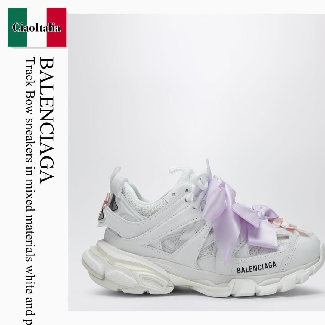 【数量限定・在庫限り・早い者勝ち！】 バレンシアガ / Balenciaga Track Bow Sneakers In Mixed Materials White And P / 542436 WTRBW / 542436 WTRBW 9050 / 542436WTRBW9050 / スニーカー｜Ciao Italia