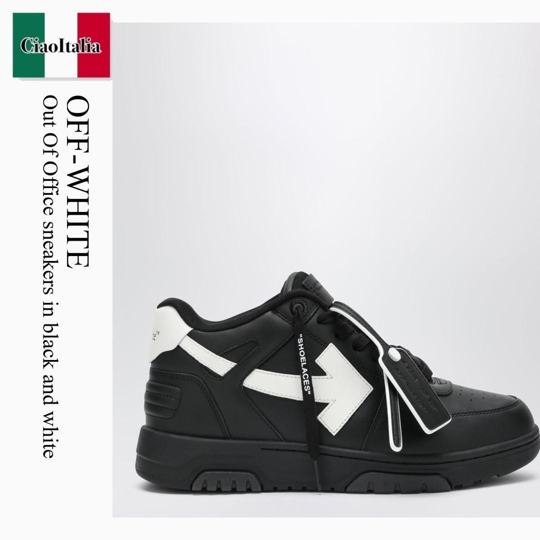 【物量制限事項・店卸し資産極限点・早め者制覇！】 象牙色 / Off-White Out Of Office Sneakers In Black And White / OMIA189C99LEA019 / OMIA189C99LEA019 1001 / OMIA189C99LEA0191001 / スニーカー