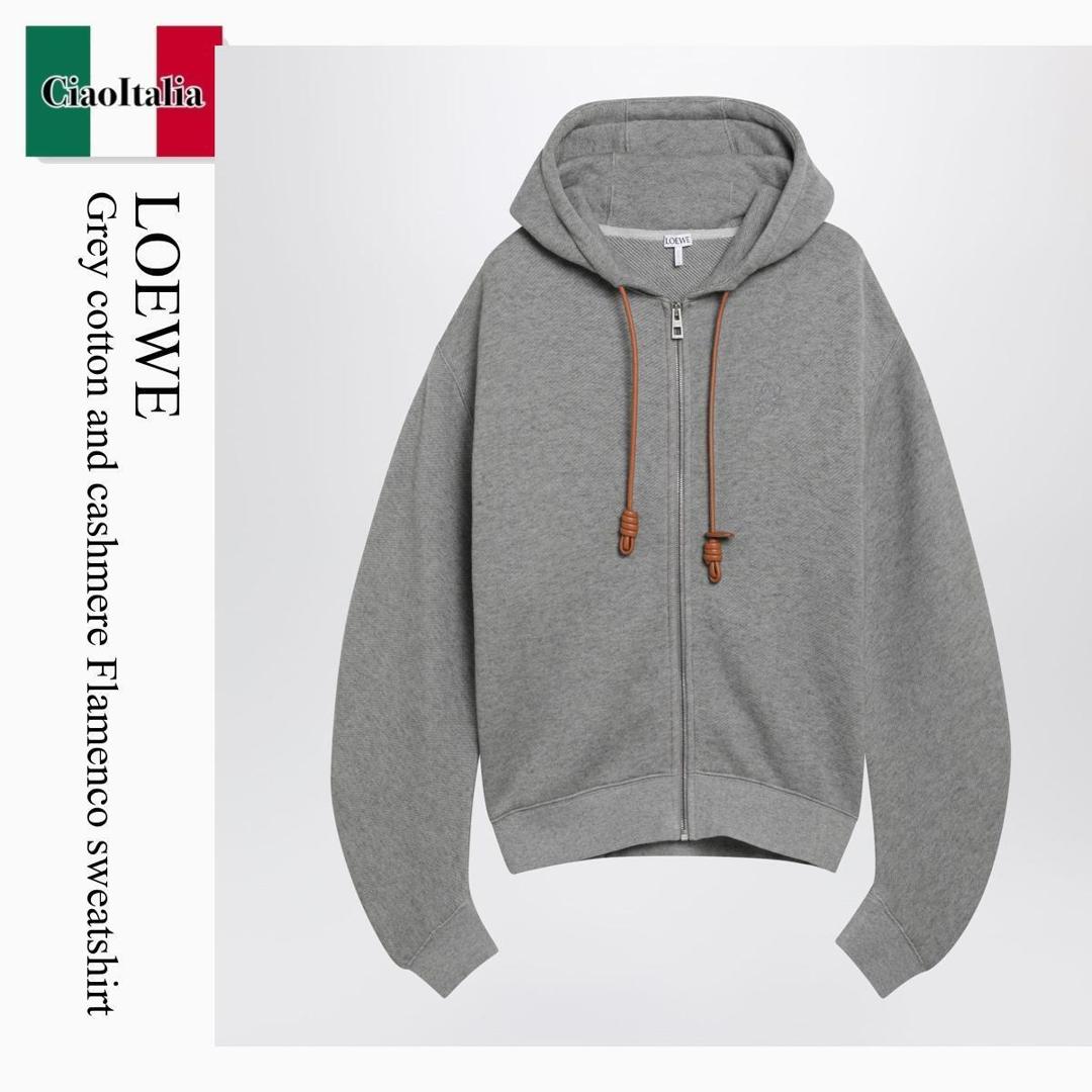 【分量制限事項・店卸し資産区分け・早め者白星！】 ロエベ / Loewe Grey Cotton And Cashmere Flamenco Sweatshirt / S359Y25X63 / S359Y25X63 1120 / S359Y25X631120 / パーカー・フーディ