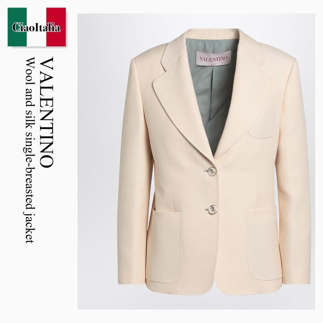 【量目押さえる・店卸し資産極限点・早め者制勝！】 バレンチノ / Valentino Wool And Silk Single-Breasted Jacket / 6B3CE4101CF / 6B3CE4101CF ET5 / 6B3CE4101CFET5 / 上衣
