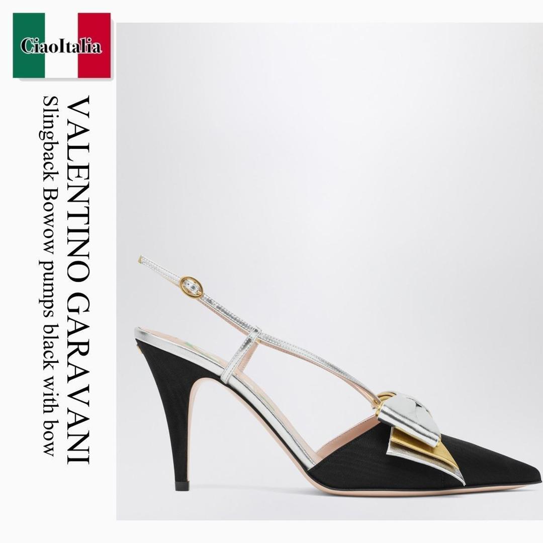 【物量制限事項・店卸し資産極限点・早め者制覇！】 バレンチノ / Valentino Garavani Slingback Bowow Pumps Black With Bow / 7W2S0MX4QLJ / 7W2S0MX4QLJ R1V / 7W2S0MX4QLJR1V / サンダル・ミュール