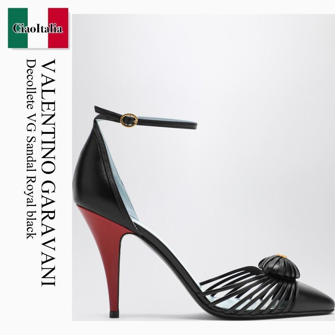 【寸法押さえる・店卸し資産境界線・早め者制覇！】 バレンチノ / Valentino Garavani Decollete Vg Sandal Royal Black / 7W2S0LU7DMD / 7W2S0LU7DMD 43K / 7W2S0LU7DMD43K / パンプス