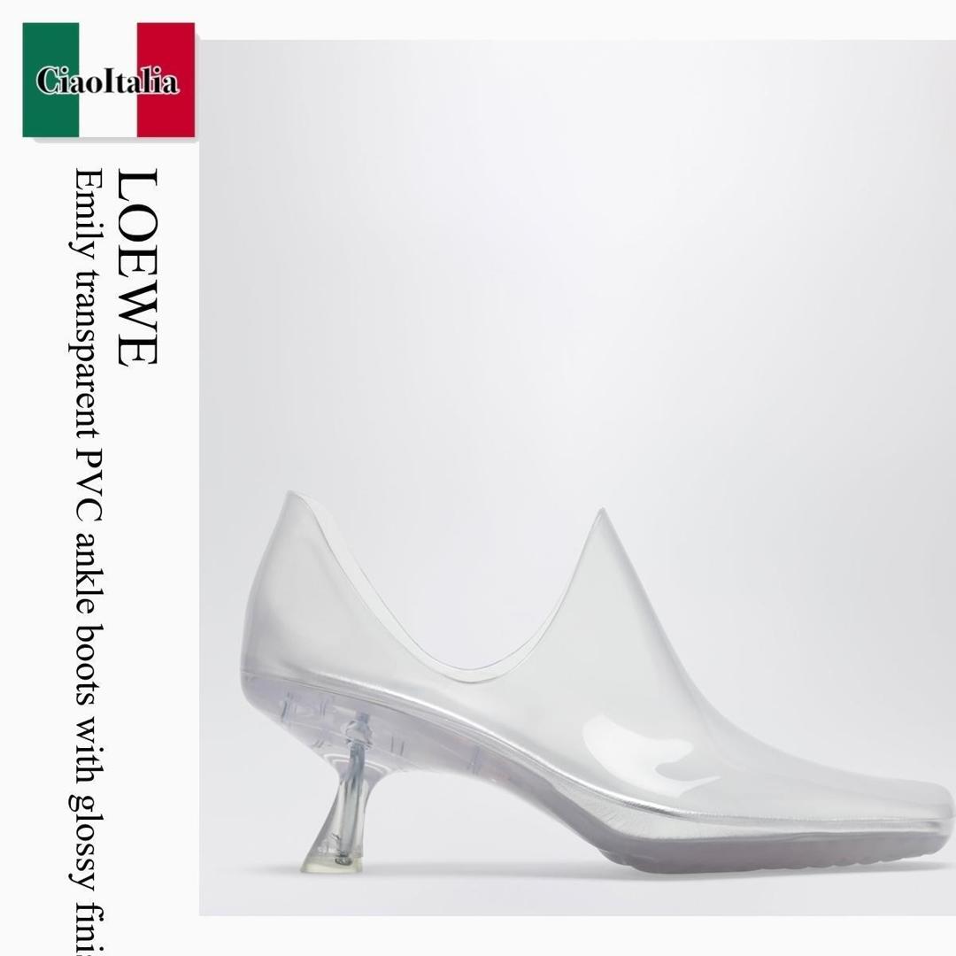 【分量制限事項・店卸し資産区分け・早め者白星！】 ロエベ / Loewe Emily Transparent Pvc Ankle Boots With Glossy Finish / LLEMS01X01 / LLEMS01X01 9980 / LLEMS01X019980 / ショートブーツ・ブーティ