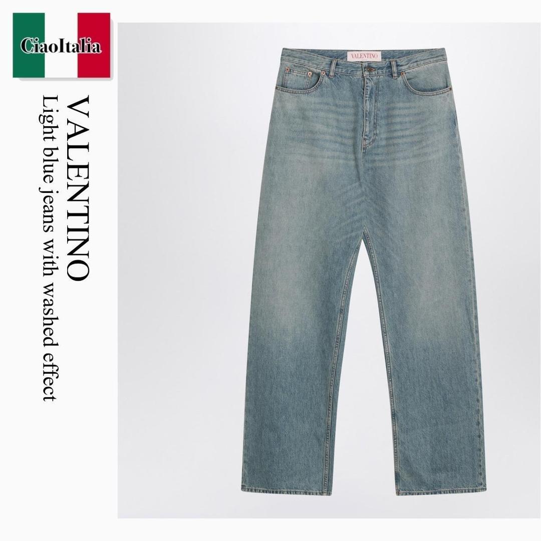 【量目押さえる・店卸し資産極限点・早め者制勝！】 バレンチノ / Valentino Light Blue Jeans With Washed Effect / 6V0DE04NAV4 / 6V0DE04NAV4 558 / 6V0DE04NAV4558 / ジーンズ・ジーパン