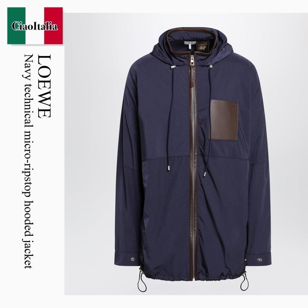 【数量限定・在庫限り・早い者勝ち！】 ロエベ / Loewe Navy Technical Micro-Ripstop Hooded Jacket / H616Y02X22 / H616Y02X22 4042 / H616Y02X224042 / マウンテンパーカー｜Ciao Italia