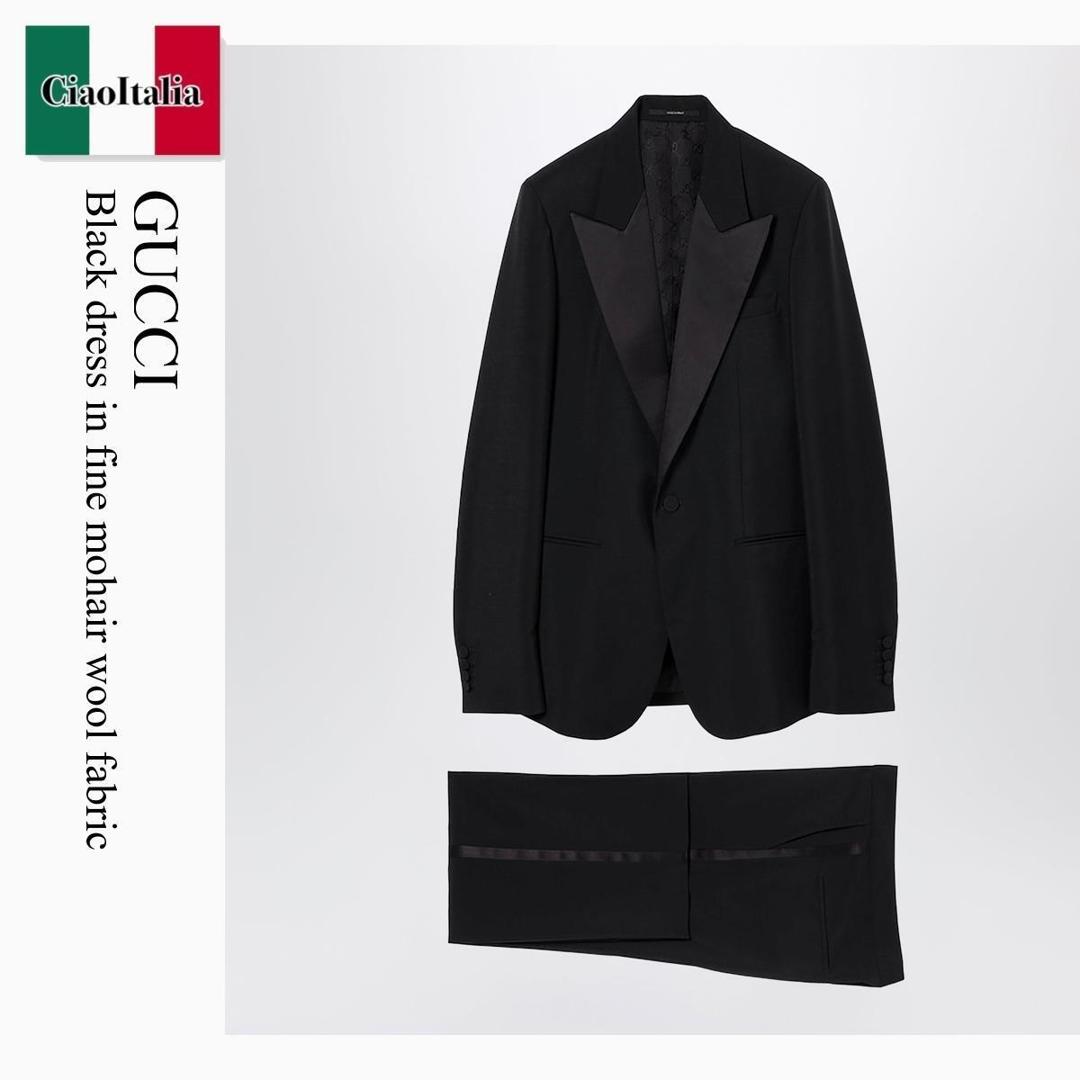 【量目押さえる・店卸し資産極限点・早め者制勝！】 グッチ / Gucci Black Dress In Fine Mohair Wool Fabric / 860998 ZAUO9 / 860998 ZAUO9 1000 / 860998ZAUO91000 / テーラードジャケット