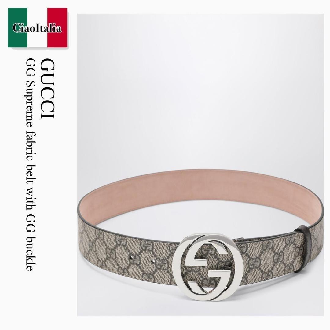 【分量制限事項・店卸し資産区分け・早め者白星！】 グッチ / Gucci Gg Supreme Fabric Belt With Gg Buckle / 411924 KGDHN / 411924 KGDHN 9643 / 411924KGDHN9643 / 胴締め