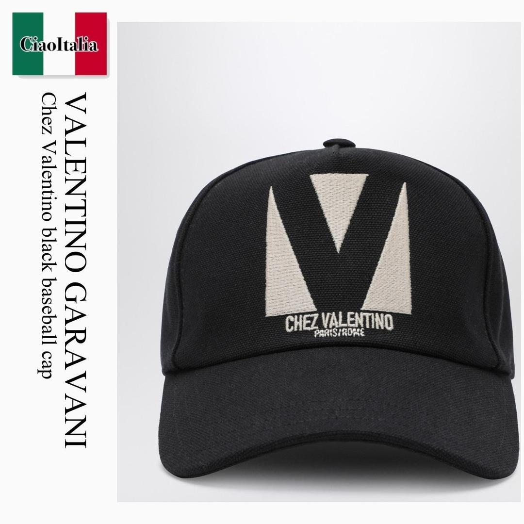 【分量制限事項・店卸し資産区分け・早め者白星！】 バレンチノ / Valentino Garavani Chez Valentino Black Baseball Cap / 6W2HDA41WGJ / 6W2HDA41WGJ 9LP / 6W2HDA41WGJ9LP / 旗がしら