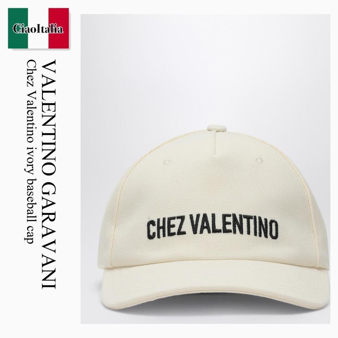 【分量制限事項・店卸し資産区分け・早め者白星！】 バレンチノ / Valentino Garavani Chez Valentino Ivory Baseball Cap / 6W2HDA41FVH / 6W2HDA41FVH 0AN / 6W2HDA41FVH0AN / 旗がしら