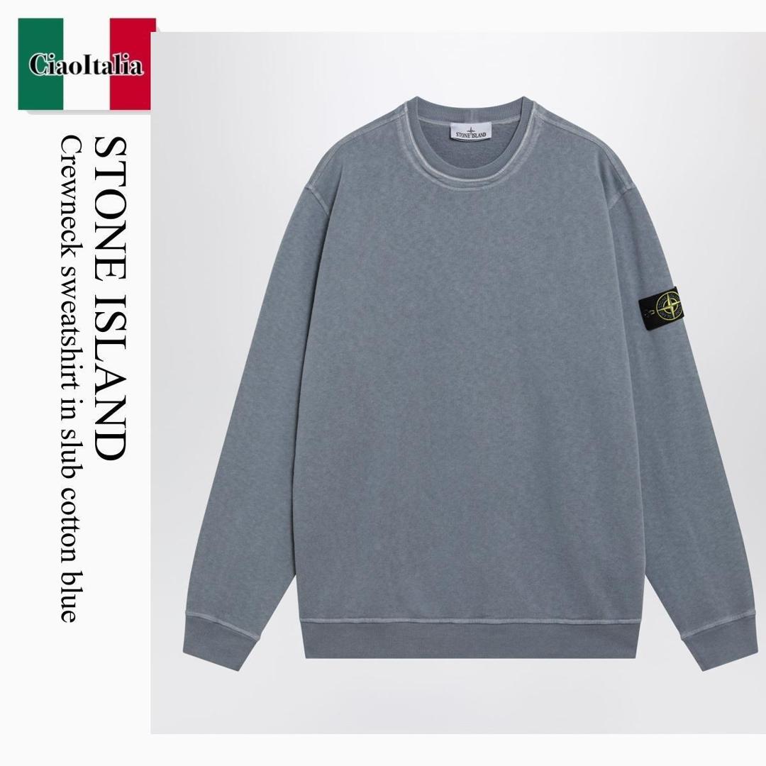 【分量制限事項・店卸し資産区分け・早め者白星！】 ストーンアイランド / Stone Island Crewneck Sweatshirt In Slub Cotton Blue / S156100034S0060 / S156100034S0060 0124 / S156100034S00600124 / スウェット・トレーナー