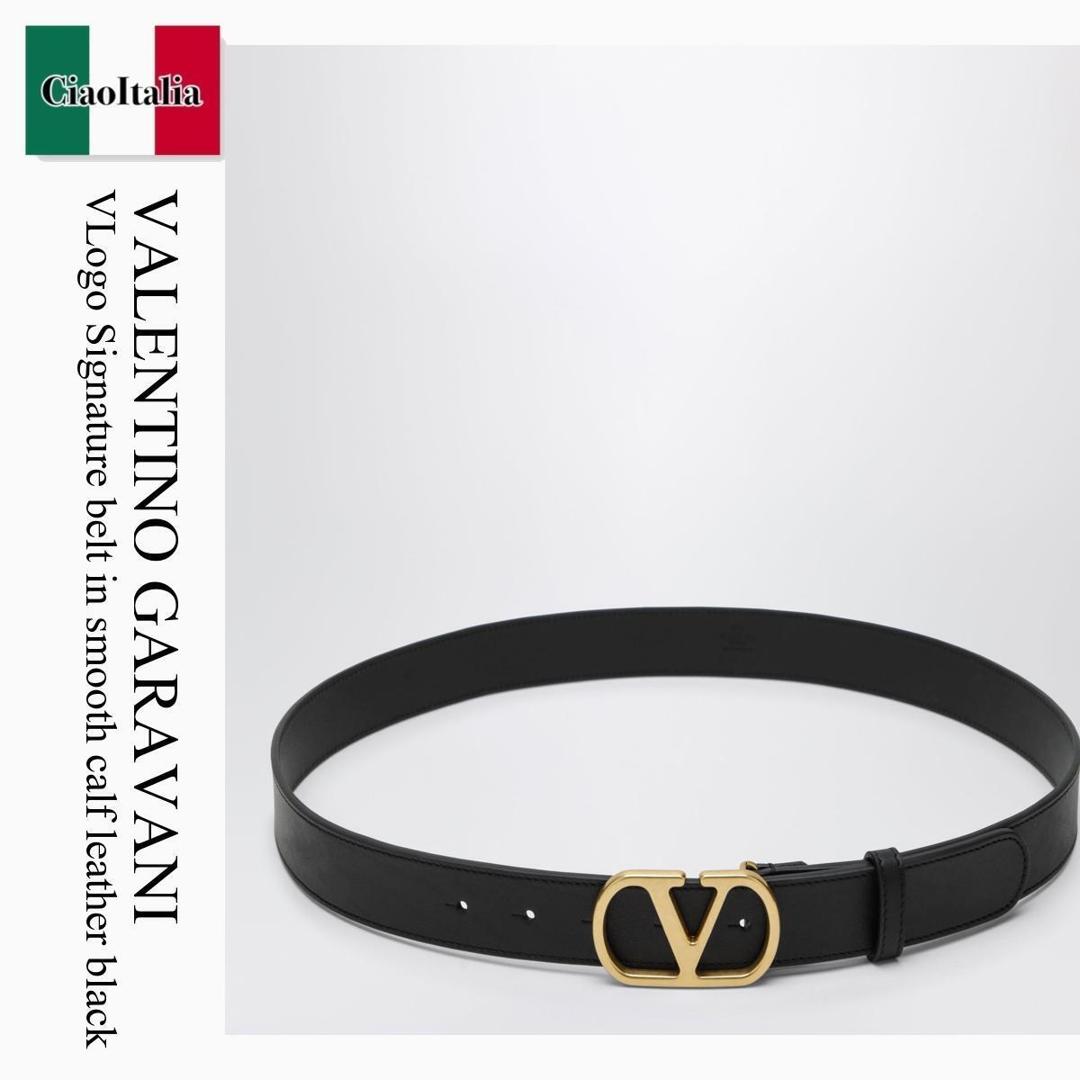 【分量制限事項・店卸し資産区分け・早め者白星！】 バレンチノ / Valentino Garavani Vlogo Signature Belt In Smooth Calf Leath / 7Y2T0SM3IYR / 7Y2T0SM3IYR 0NO / 7Y2T0SM3IYR0NO / 胴締め