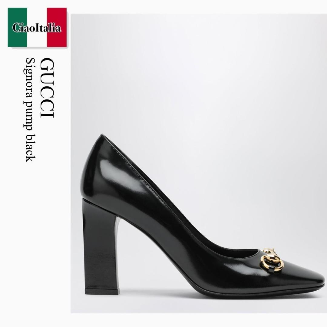 【分量制限事項・店卸し資産区分け・早め者白星！】 グッチ / Gucci Signora Pump Black / 865410 CLG00 / 865410 CLG00 1000 / 865410CLG001000 / パンプス