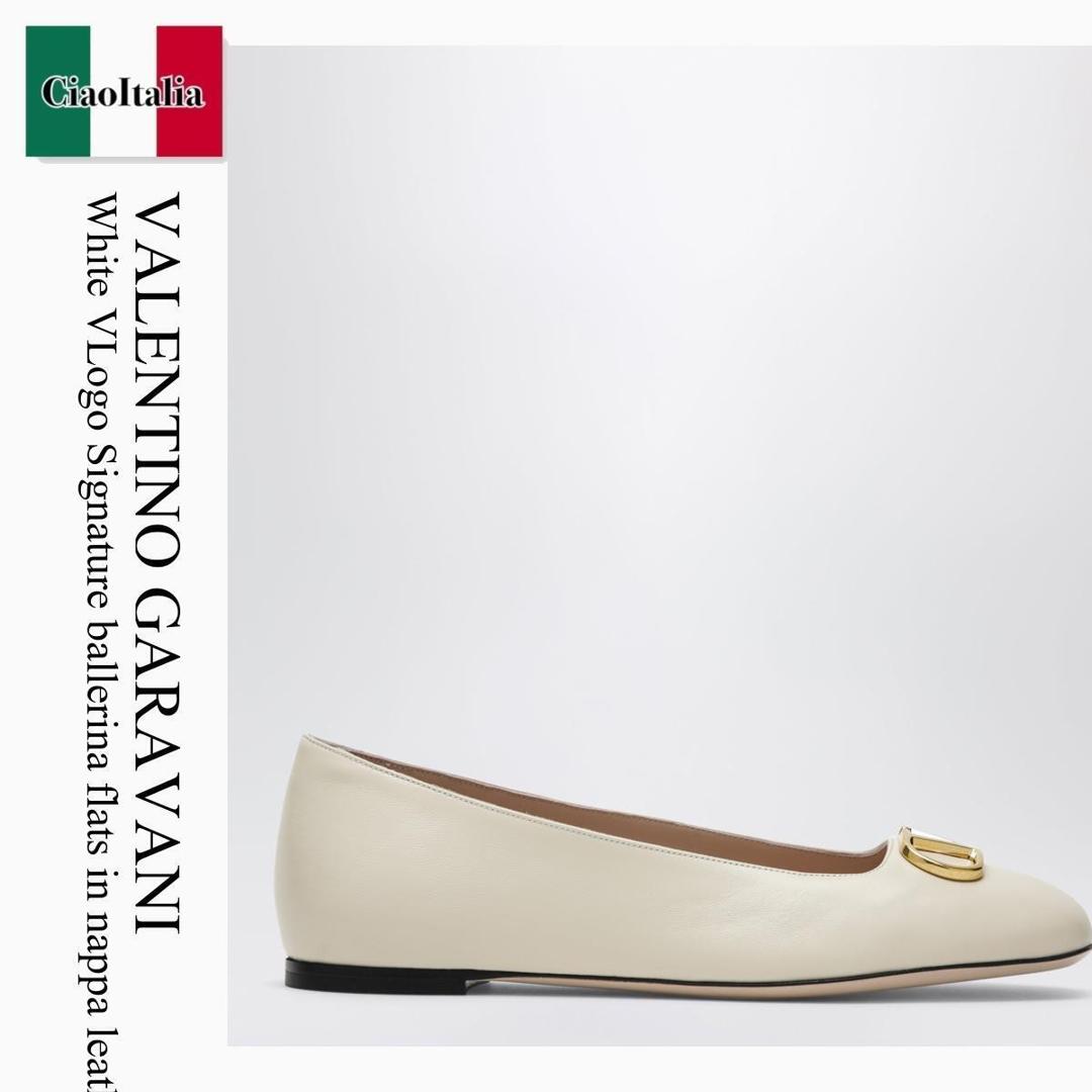 【物量制限事項・店卸し資産極限点・早め者制覇！】 バレンチノ / Valentino Garavani White Vlogo Signature Ballerina Flats In / 8W0S0PI8RRE / 8W0S0PI8RRE REN / 8W0S0PI8RREREN / バレーシューズ
