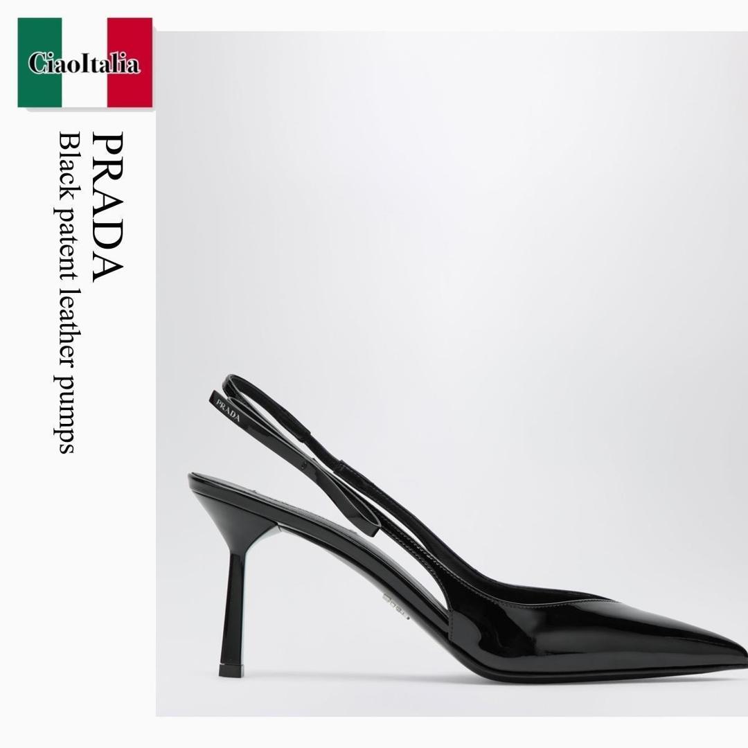 【物量制限事項・店卸し資産極限点・早め者制覇！】 プラダ / Prada Black Patent Leather Pumps / 1I447O F0002 / 1I447O B075069 F0002 / 1I447OB075069F0002 / サンダル・ミュール
