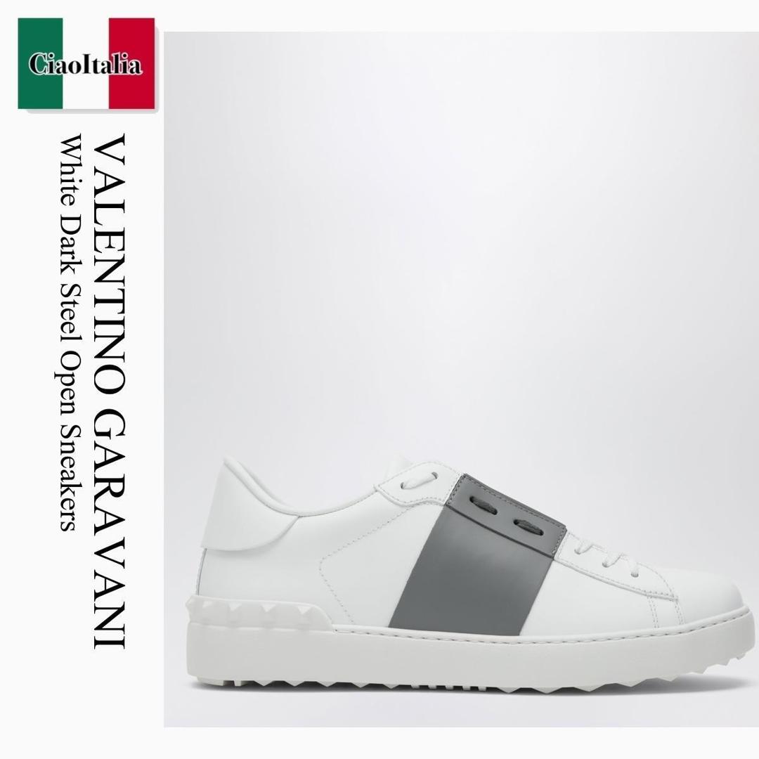 【物量制限事項・店卸し資産極限点・早め者制覇！】 バレンチノ / Valentino Garavani White Dark Steel Open Sneakers / 8Y0S0830BLU / 8Y0S0830BLU 3DR / 8Y0S0830BLU3DR / スニーカー