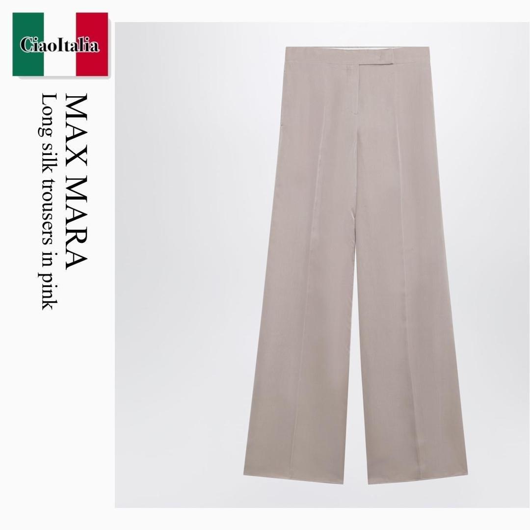 【数量限定・在庫限り・早い者勝ち！】 マックスマーラ / Max Mara Long Silk Trousers In Pink / MXSRASOIO / MXSRASOIO 003 / MXSRASOIO003 / パンツ